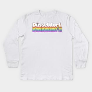 Düsseldorf \\\//// Retro Typography Design Kids Long Sleeve T-Shirt